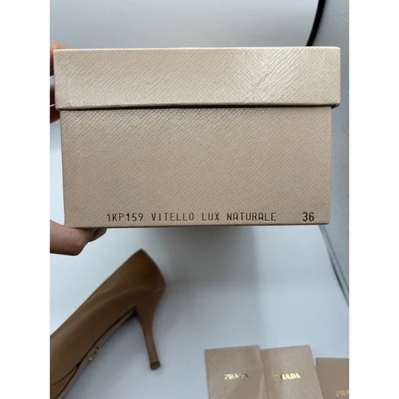 Prada Tan Peep-Toe Heels - Picture 10 of 11